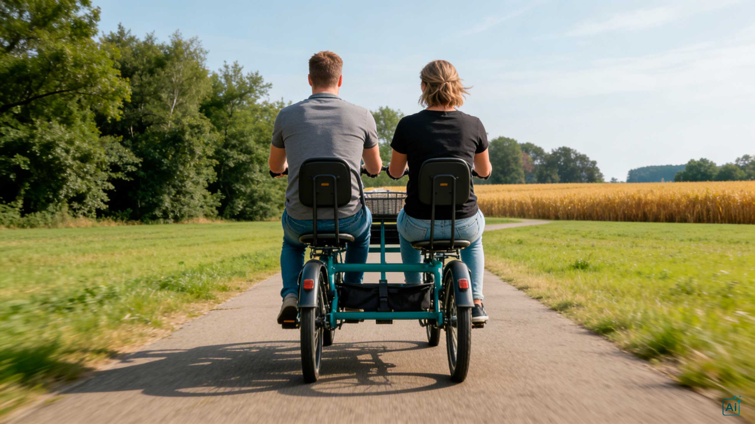 Side-by-side cykel i naturen – social og fysisk aktivitet på HabitusHuset Maglebyvej.